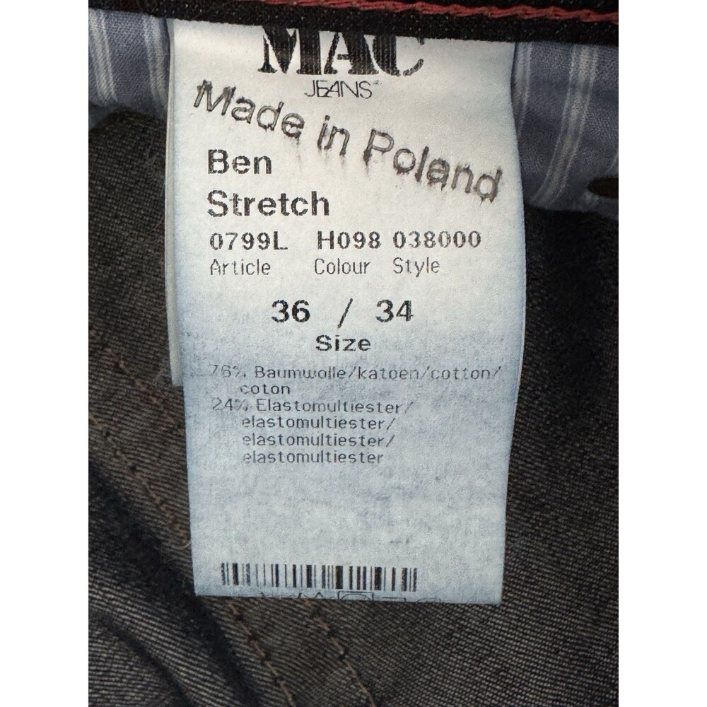 Mac Jeans NWT Blue Jeans Size 36 Ben Stretch Regular Fit T400 Stretch - Picture 6 of 10